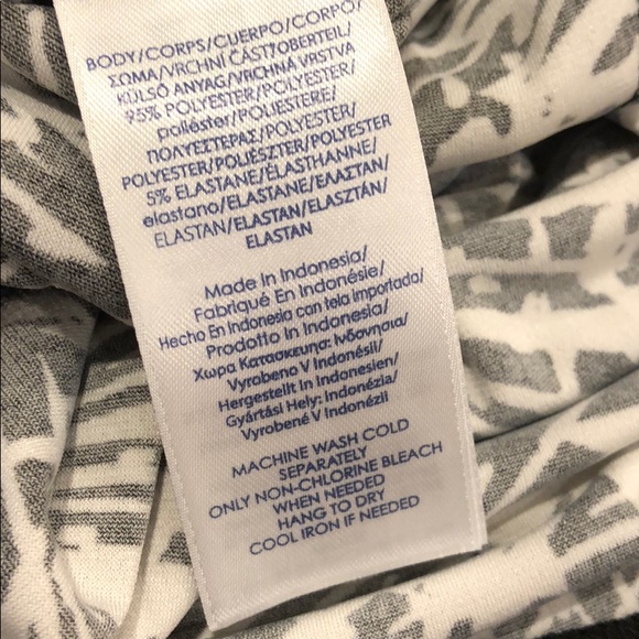 Chaps Petite Fit and Flare Dress Black and White - Picture 11 of 11